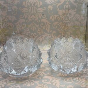 Clear Glass Diamond-Pattern Votive Candle Holders - Set of 2